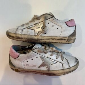 Golden Goose Kids' White and Pink Star Sneakers
